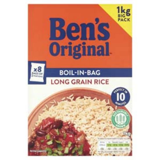 Picture of BENS Long Grain Rice 1kg Boil in Bag x12